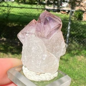 Twin Amethyst scepter on Quartz